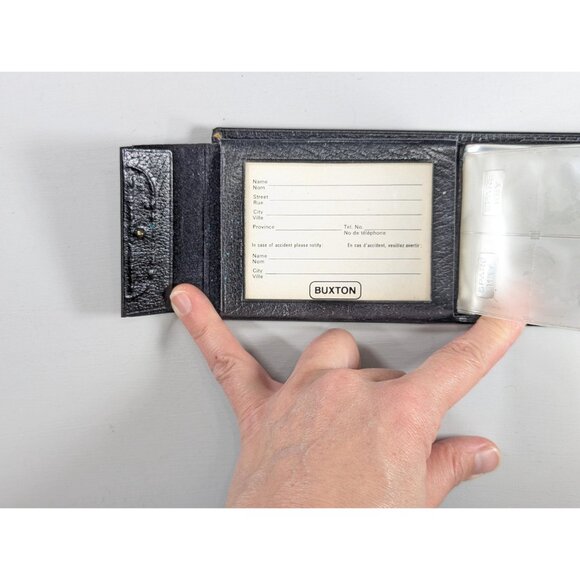 New Old Stock BUXTON Black leather bifold wallet, East India Calf leather wallet - Picture 8 of 16